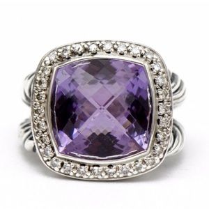 David Yurman Amethyst and Diamond ring